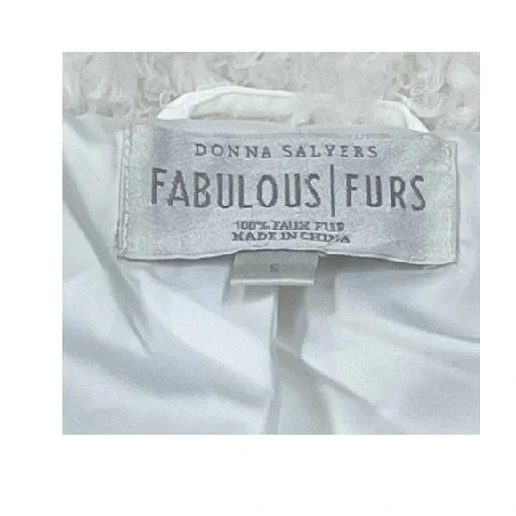 Donna Salyers Fabulous-Furs White Faux Fur Jacket - Size Small​